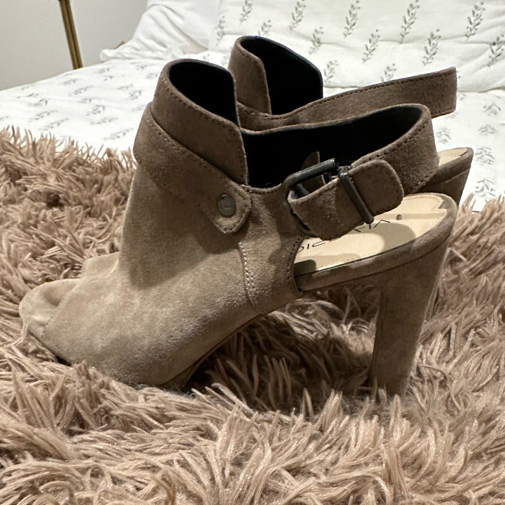 Via Spiga Fabrizie Suede Open Toe Mule Sandal